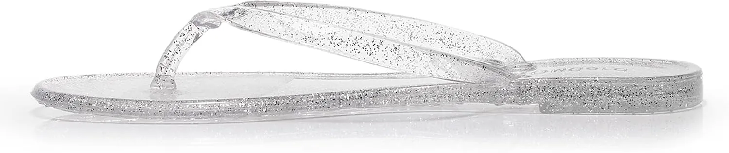 Women Flip Flops Jelly Shoes Thong Sandals Flat Slides Clear Jellies Pool Slippers Bathroom Summer Beach Size 8 Ladies Non Slip Dress Comfortable Quick Drying Soft