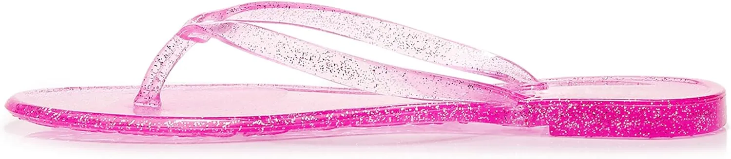 Women Flip Flops Jelly Shoes Thong Sandals Flat Slides Clear Jellies Pool Slippers Bathroom Summer Beach Size 8 Ladies Non Slip Dress Comfortable Quick Drying Soft
