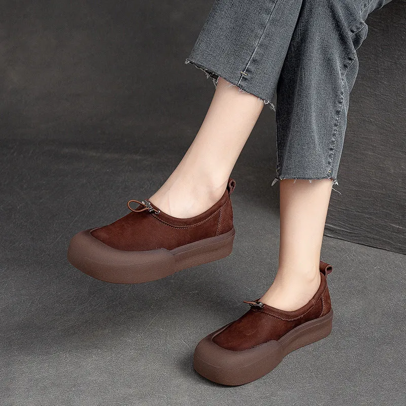 Women Minimalist Soft Leather Flat Casual Shoes