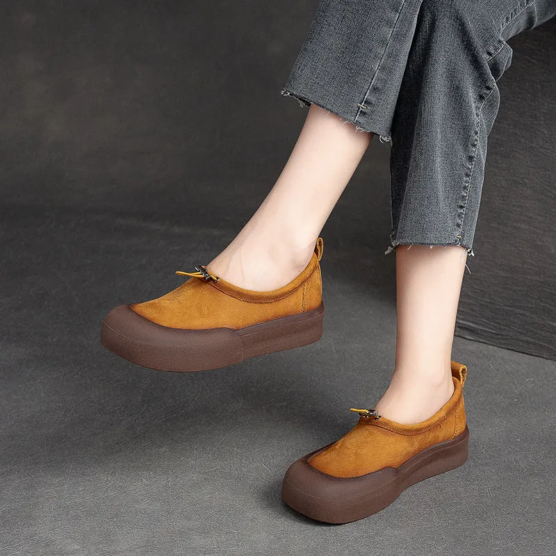 Women Minimalist Soft Leather Flat Casual Shoes