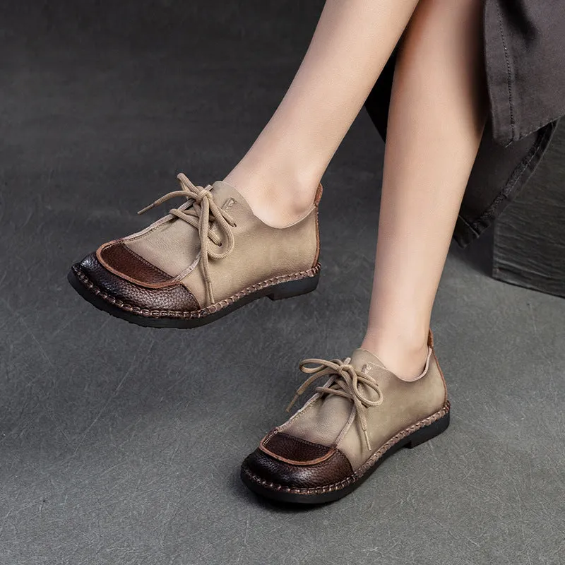 Women Retro Soft Leather Flat Casual Shoes