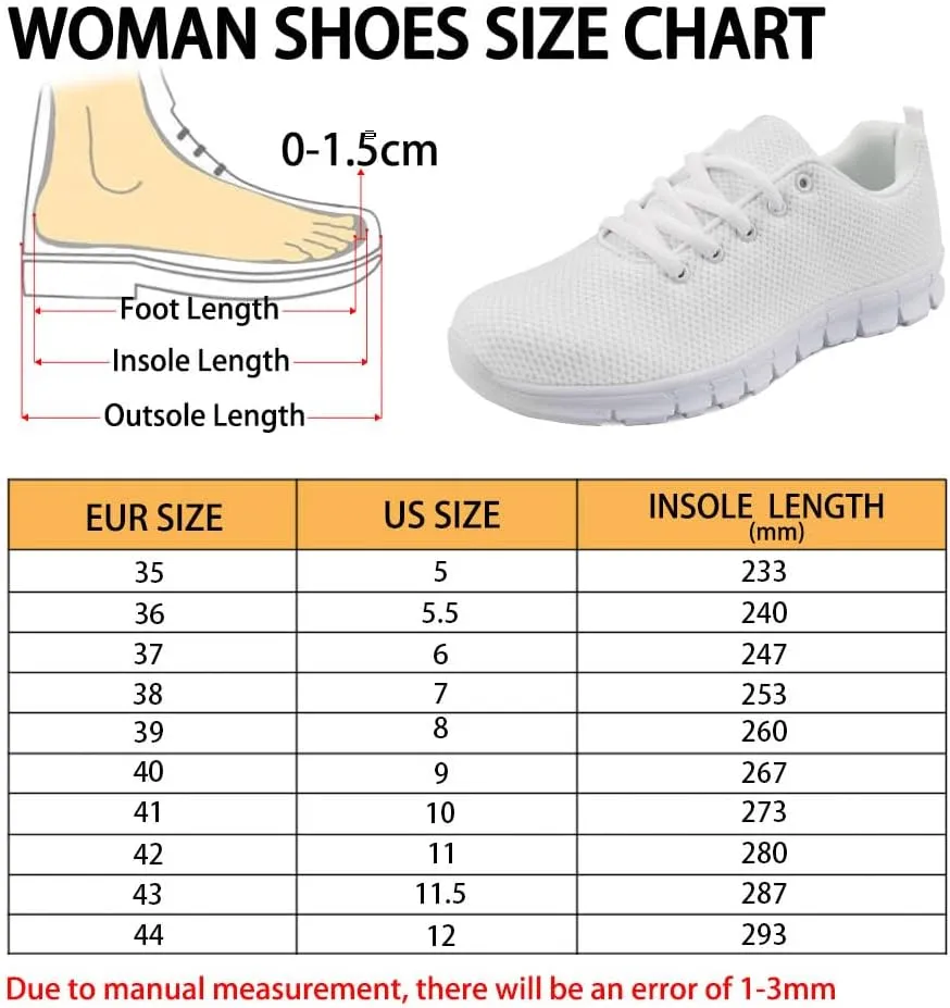 Women Running Shoes Non Slip Comfortable White Sole Lace Up Lightweight Sneaker