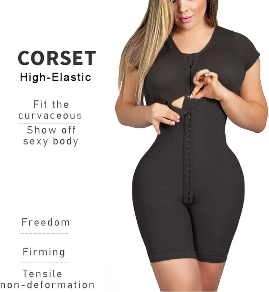 Women Sexy Shapewear Women Shapewear Front Hooks Closure Waist Trainer Body Shaper Tummy Slimming Shapewear with Bra Underwear Bodysuit for Women