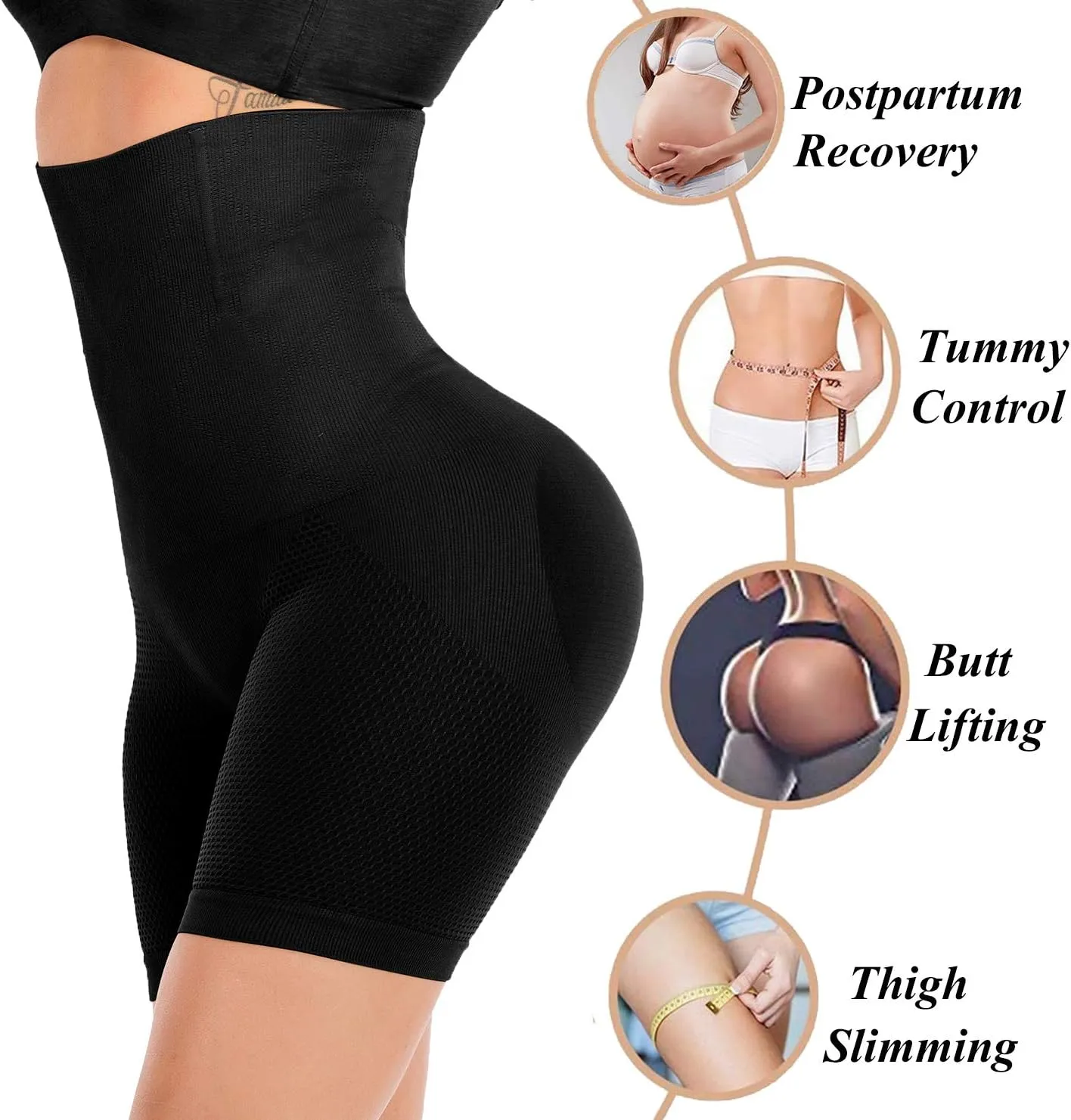 Women Tummy Control Body Shaper High Waist Butt Lifter Thigh Slimmer Shorts Waist Trainer Shapewear Compression Bodysuit