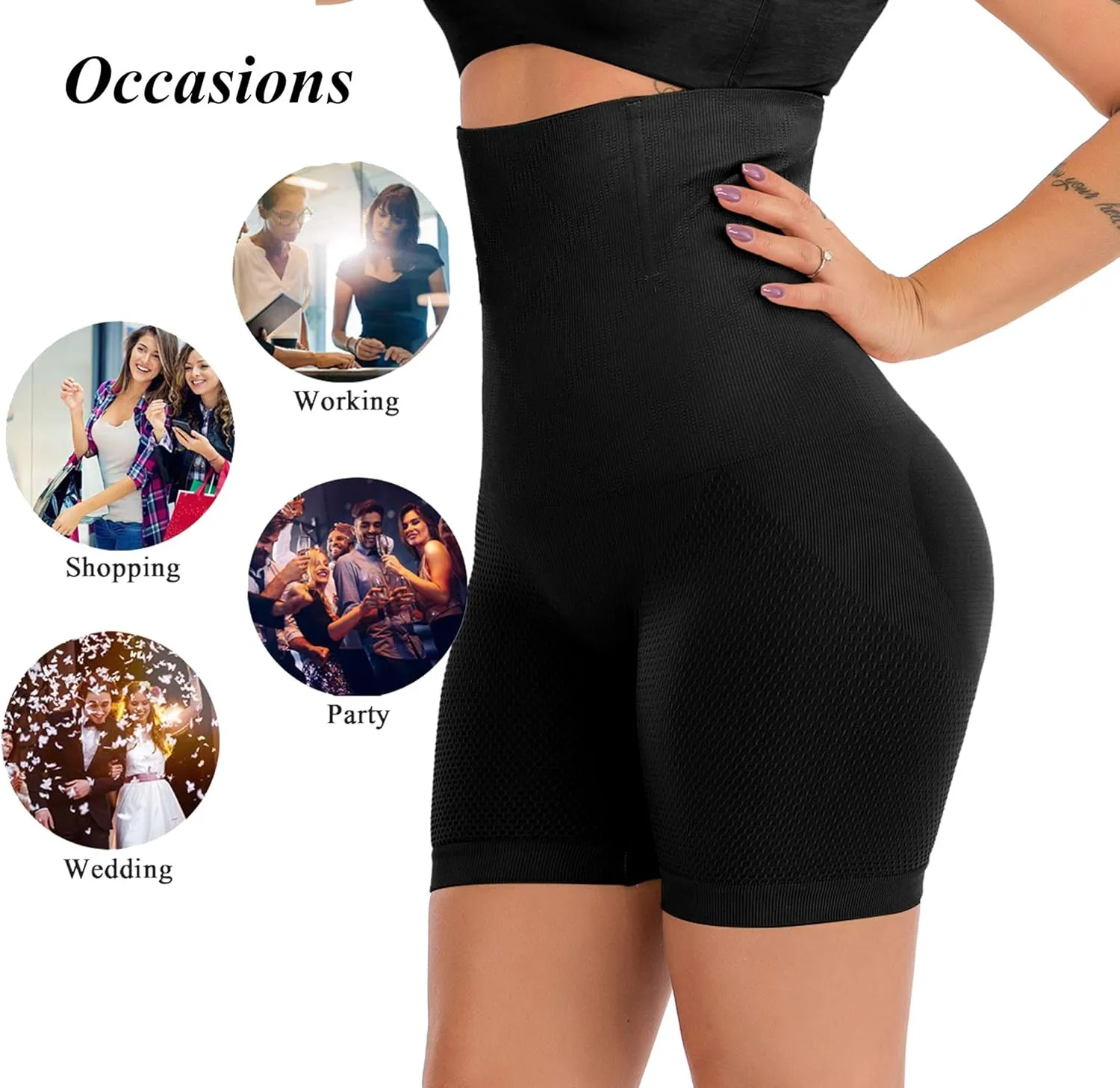 Women Tummy Control Body Shaper High Waist Butt Lifter Thigh Slimmer Shorts Waist Trainer Shapewear Compression Bodysuit