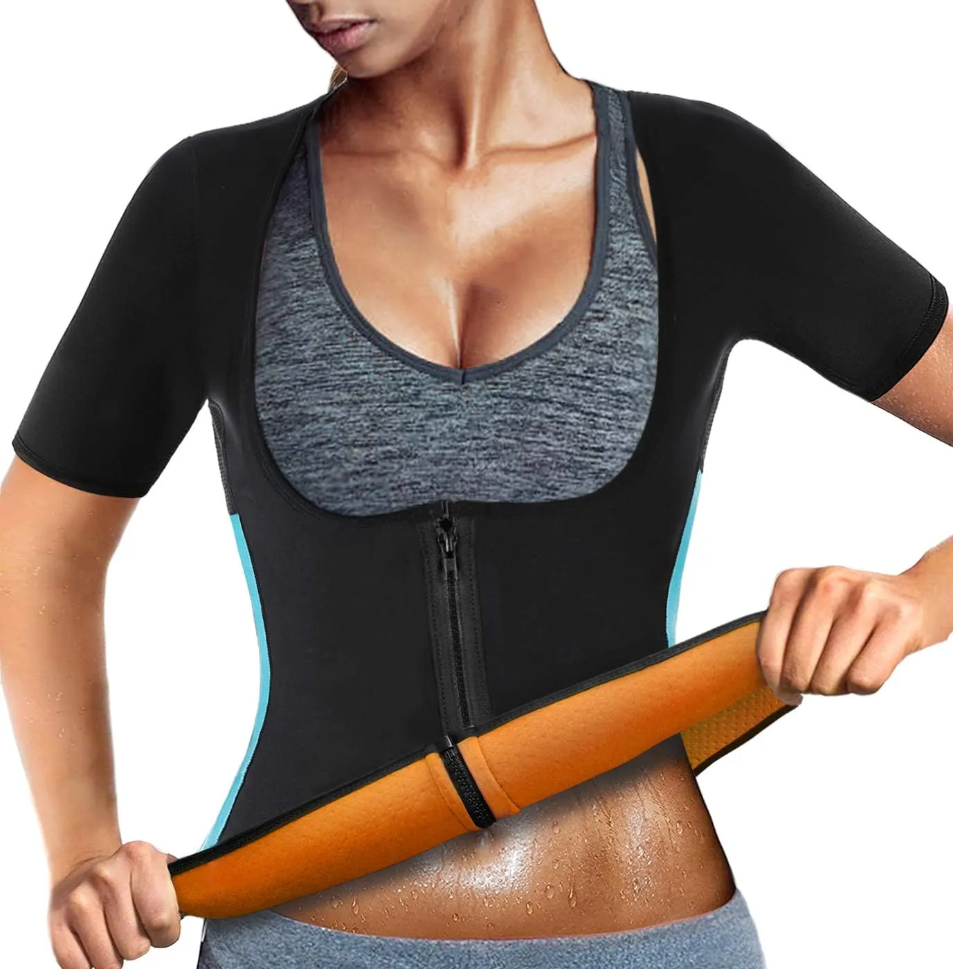 Women's Body Shaper Sauna Vest Suit Sweat Waist Trainer Workout Tank Top Fitness Neoprene Shirt Running
