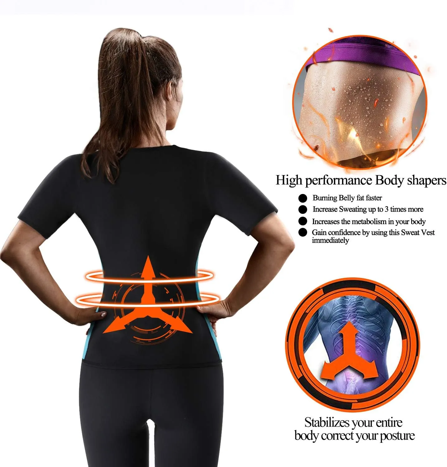 Women's Body Shaper Sauna Vest Suit Sweat Waist Trainer Workout Tank Top Fitness Neoprene Shirt Running