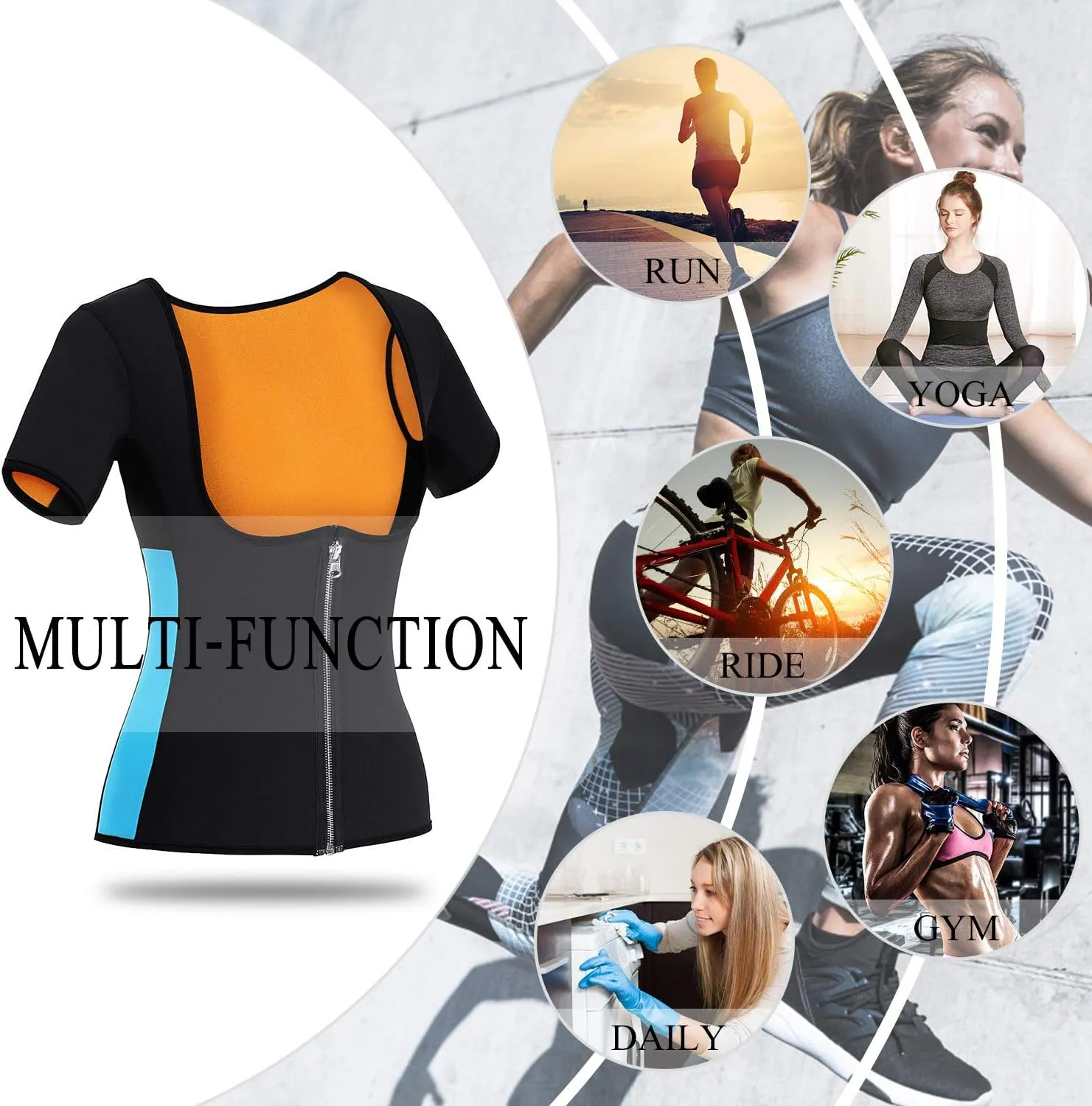 Women's Body Shaper Sauna Vest Suit Sweat Waist Trainer Workout Tank Top Fitness Neoprene Shirt Running