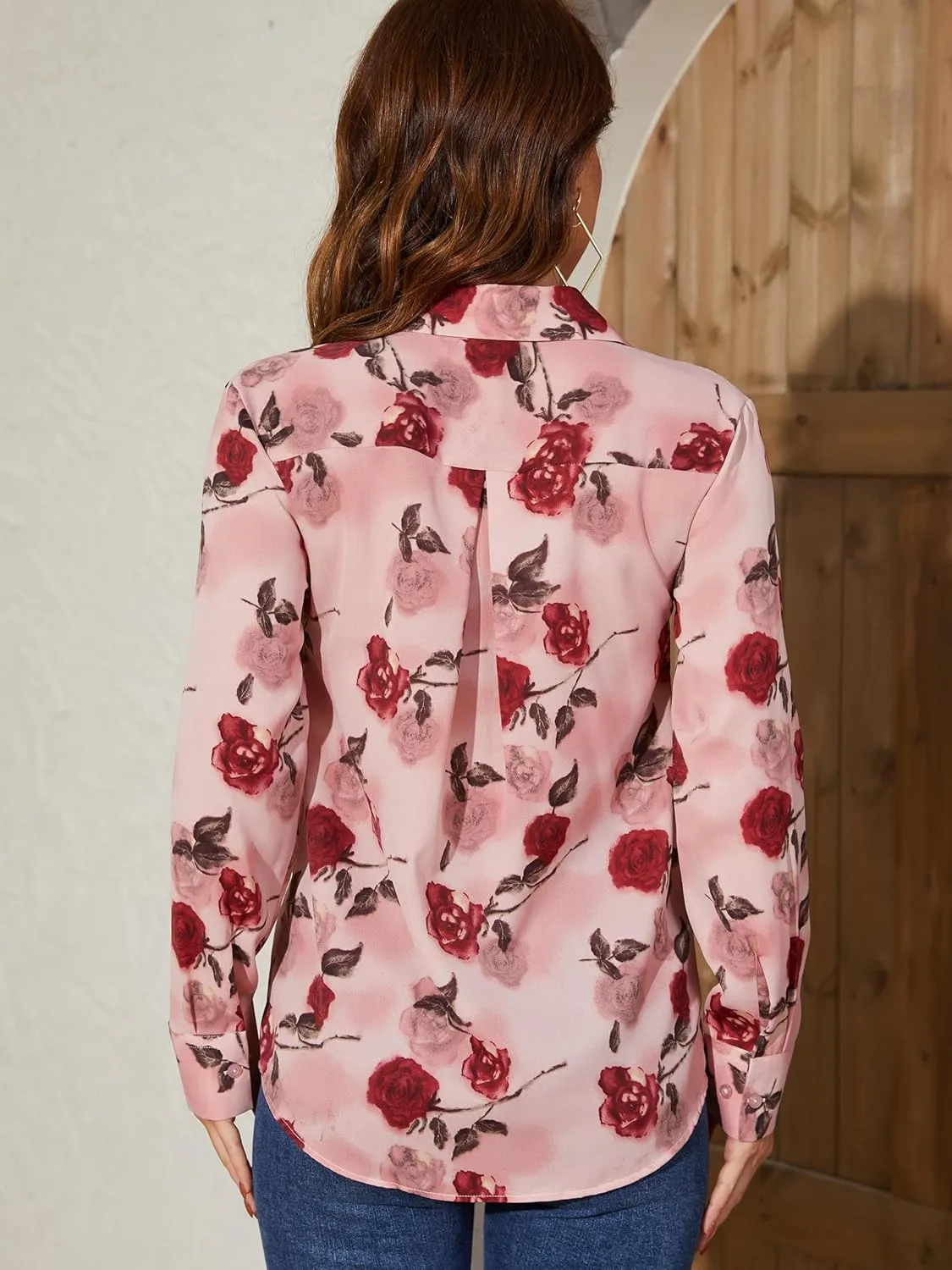 Women's Button Down Shirts Long Sleeve Basic Classic Soft Shirt Collared Fashion Dressy Casual Blouses