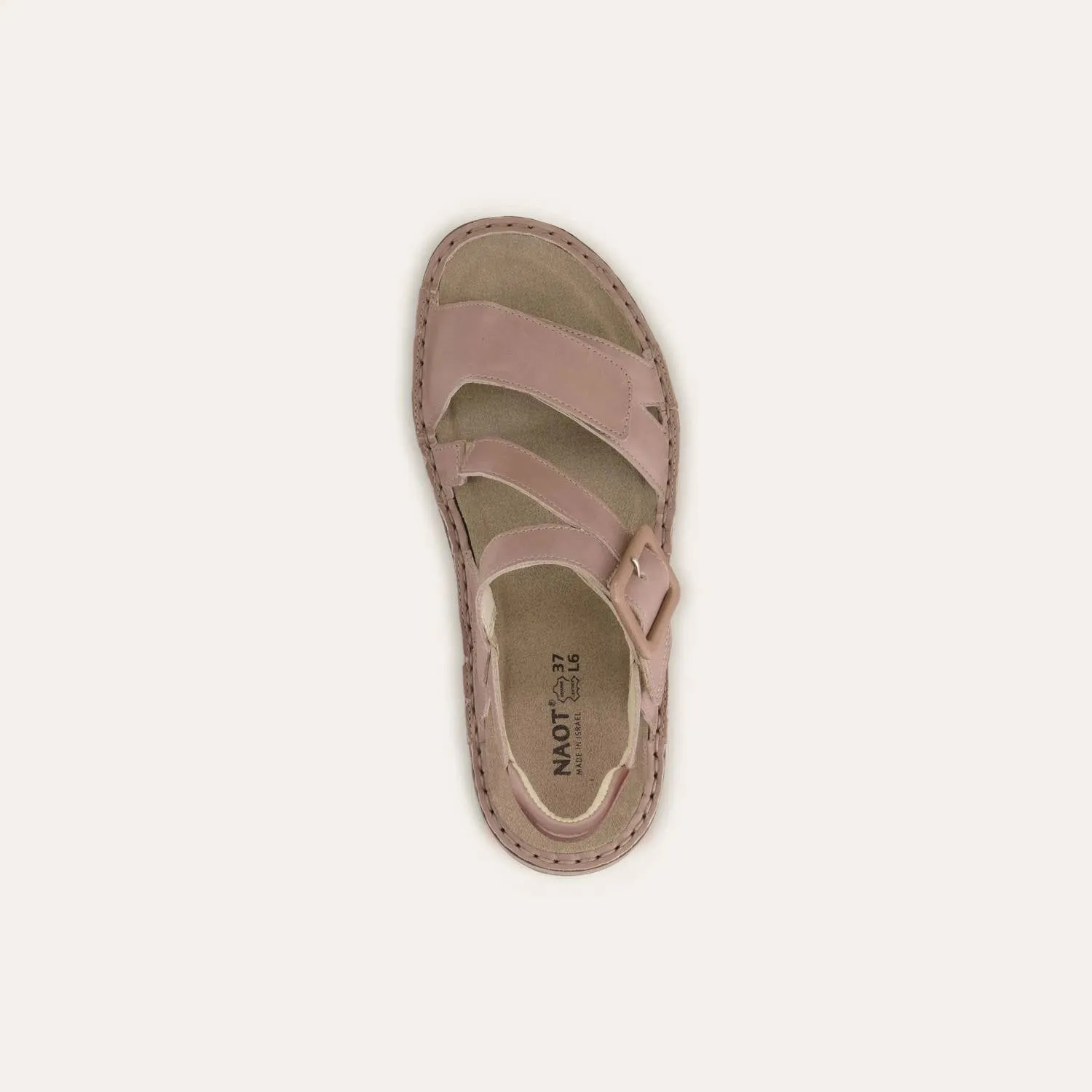 Women's Castelo Sandals - Wide In Khaki Beige Leather