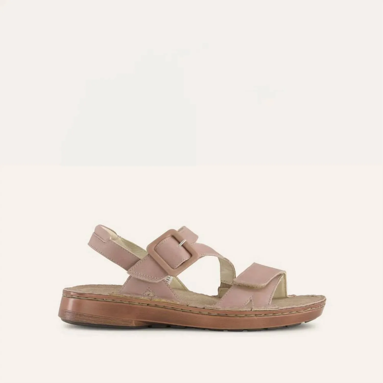 Women's Castelo Sandals - Wide In Khaki Beige Leather