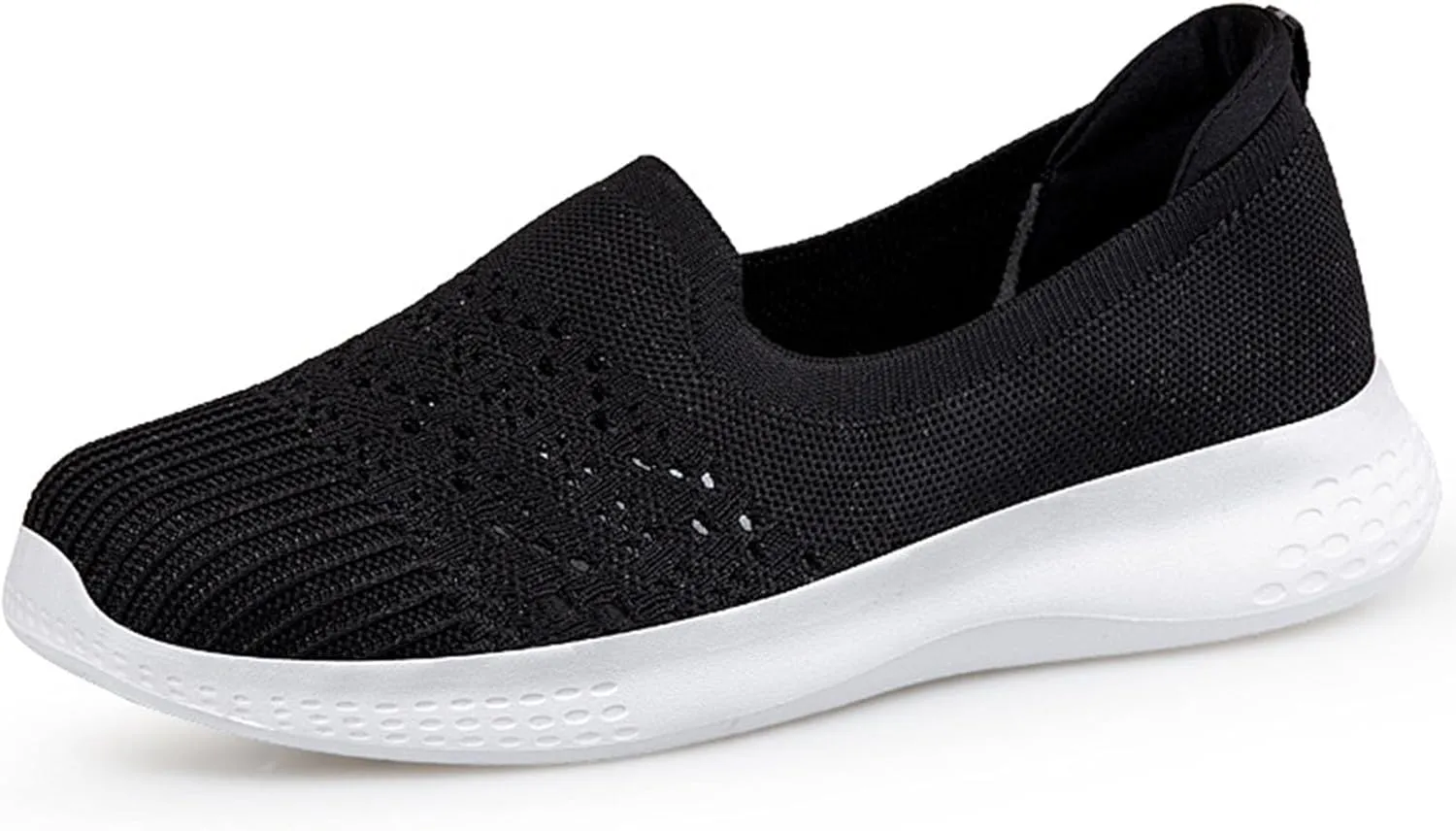 Women's Fashion Lightweight Knit Mesh Flat Loafers Casual Comfortable Soft Non-Slip Breathable Walking Shoes