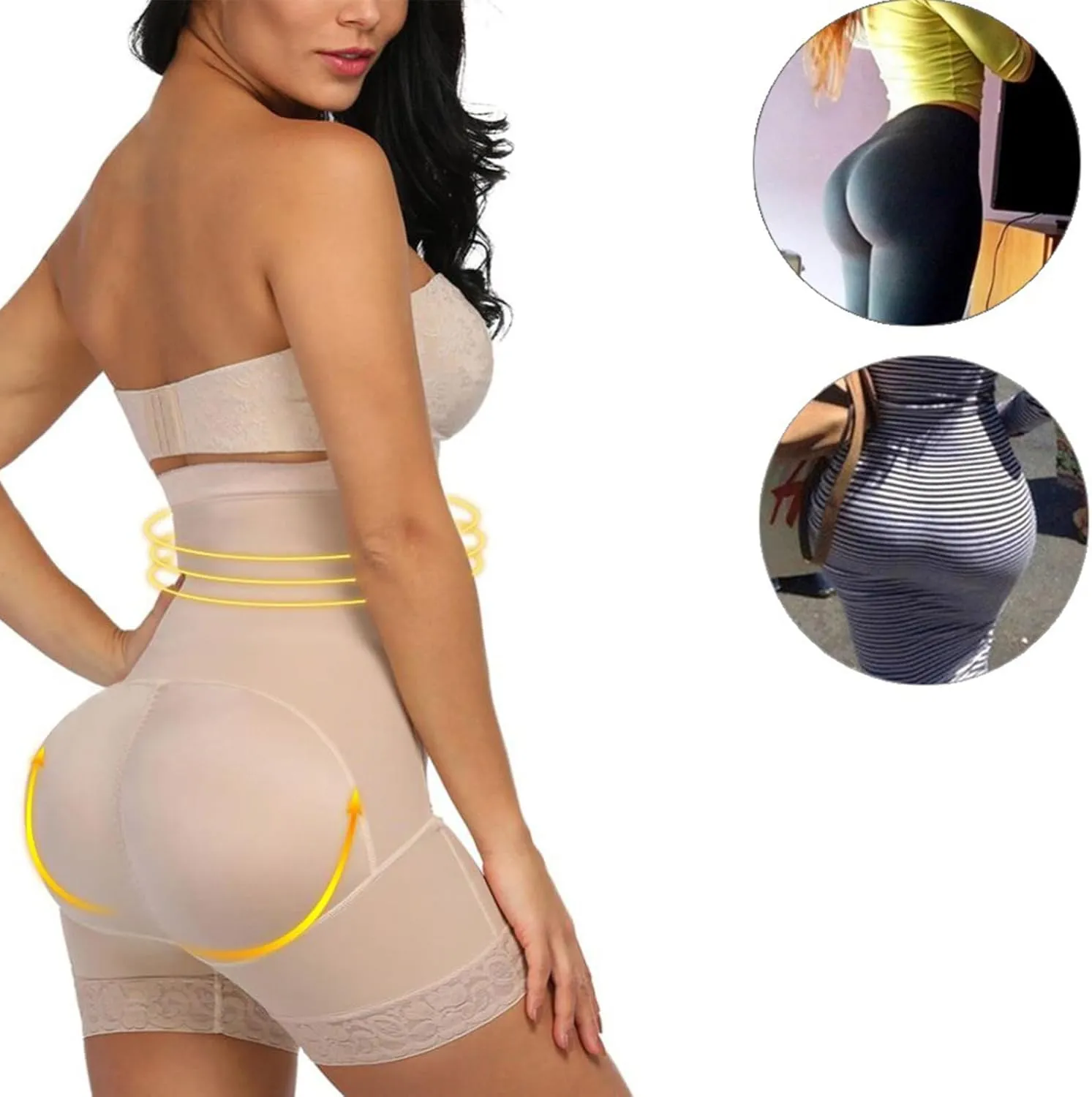 Womens High Waist Tummy-Control Shorts Hooks Front Thigh Slimmer Waist Trainer Body Shaper Panties