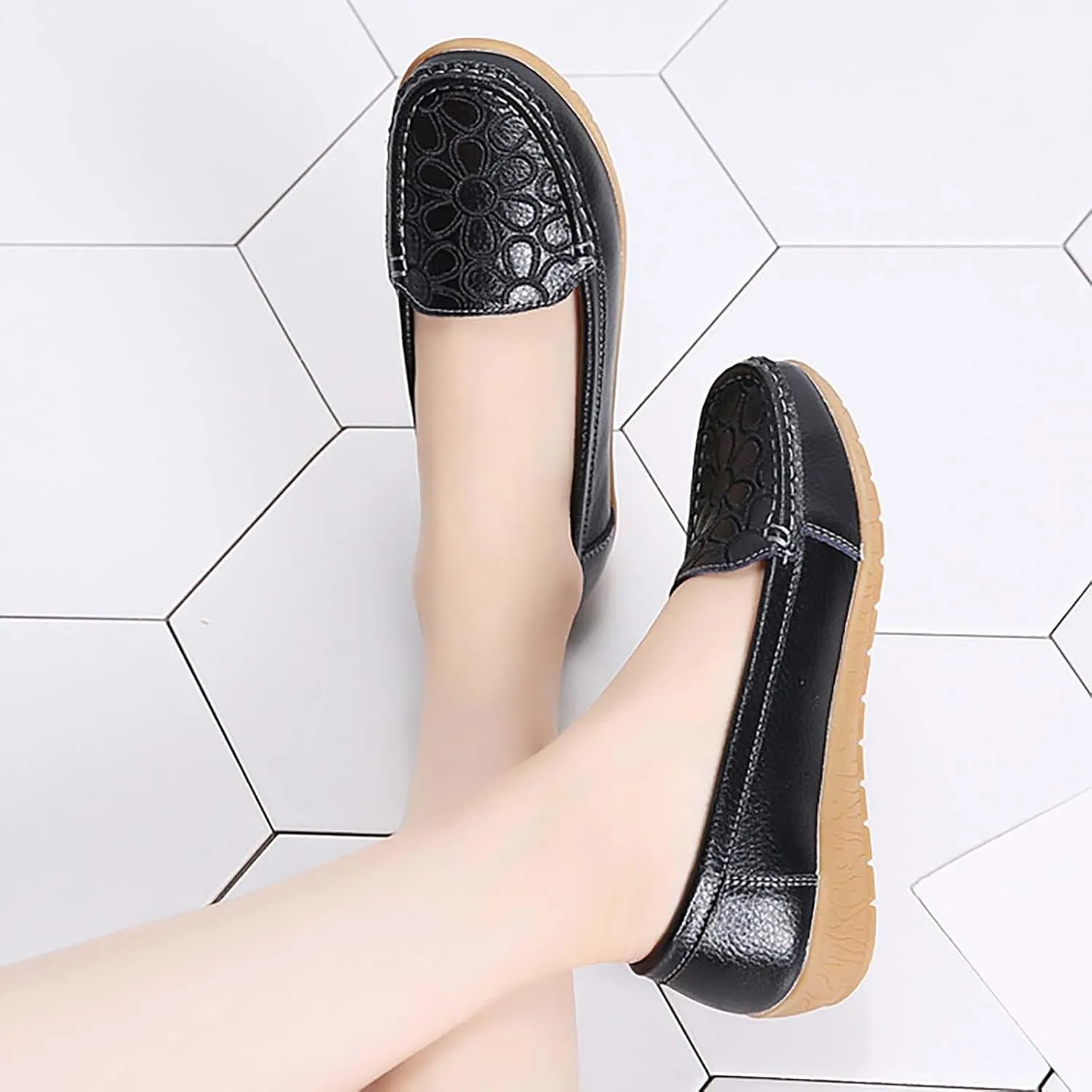 Women's Shoes Casual Dressy Soft Sole Slip On Chunky Loafers Shoes Cute Comfortable Casual Business Work Flats
