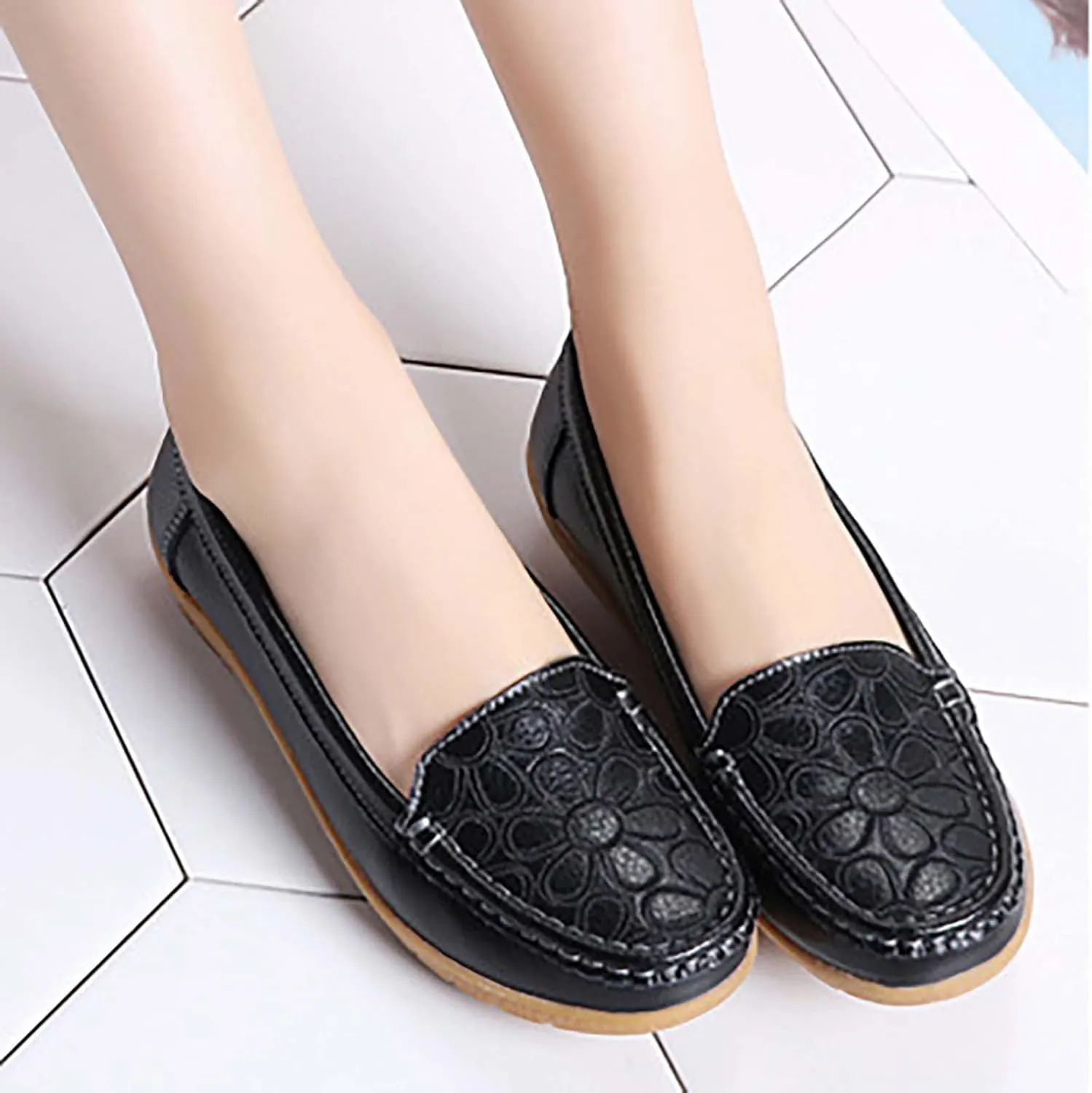 Women's Shoes Casual Dressy Soft Sole Slip On Chunky Loafers Shoes Cute Comfortable Casual Business Work Flats
