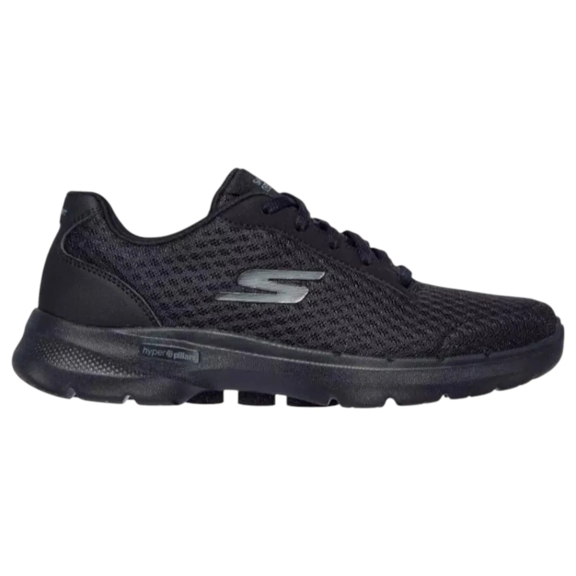 Womens Skechers Go Walk 6 - Iconic Vision Wide Fit Shoes Black/Black