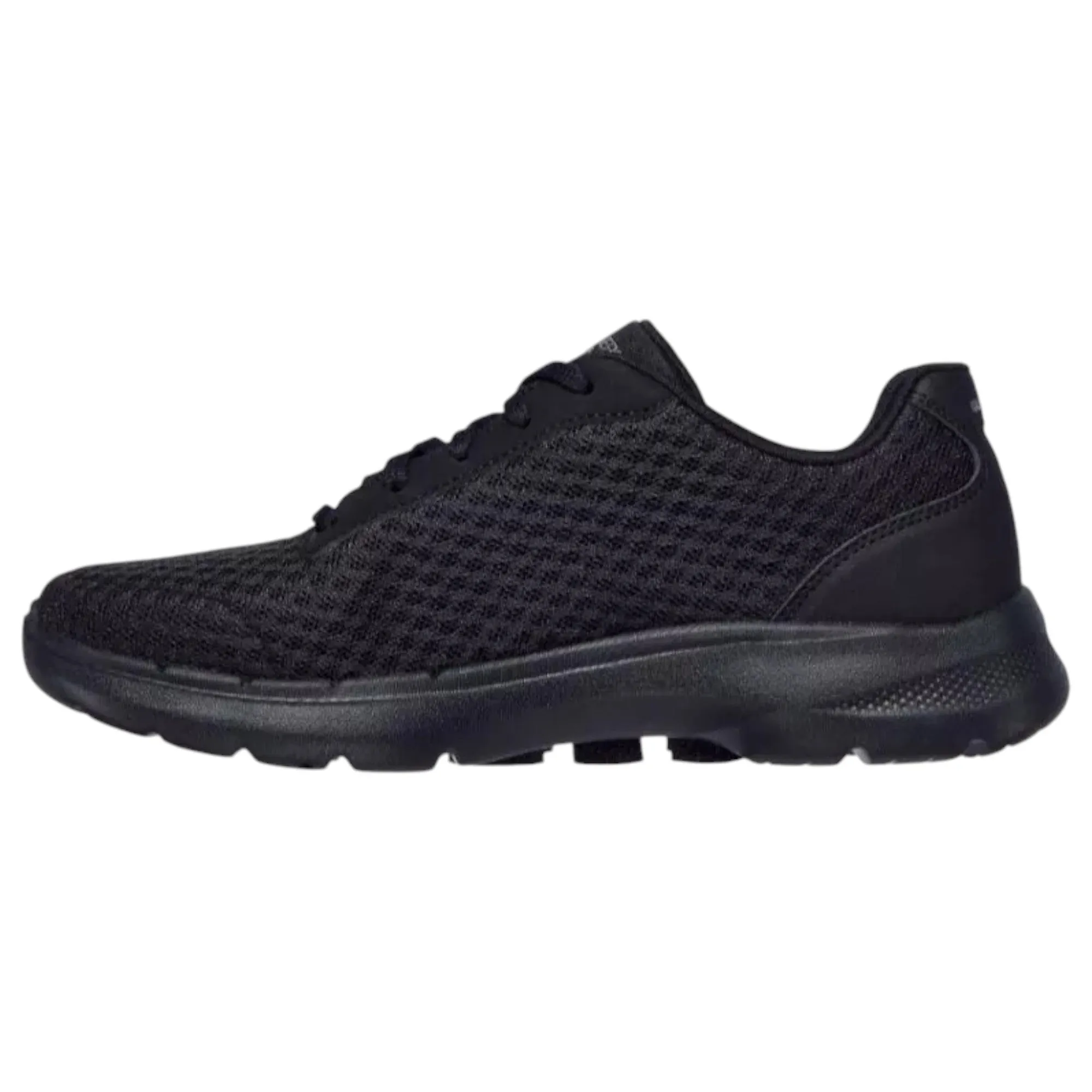Womens Skechers Go Walk 6 - Iconic Vision Wide Fit Shoes Black/Black