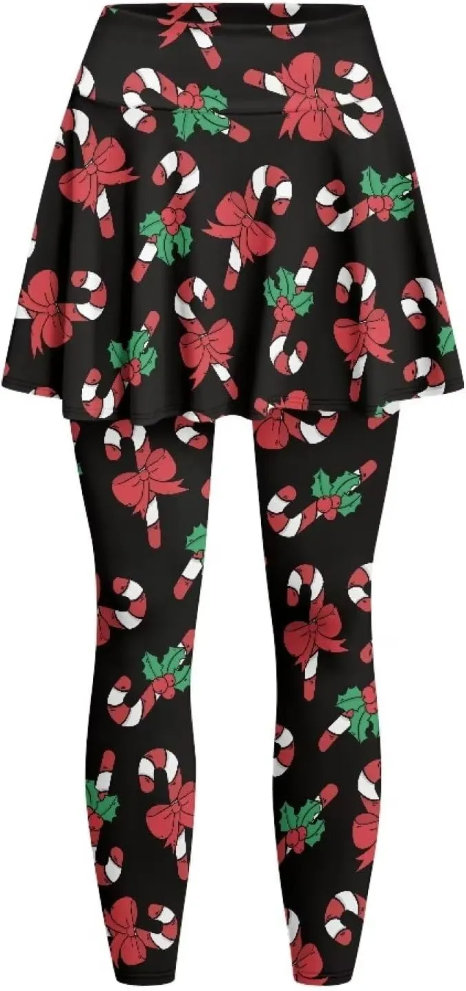 Women's Tennis Leggings with Skirts and Pockets - Soft, Comfortable Athletic Skirt with Leggings