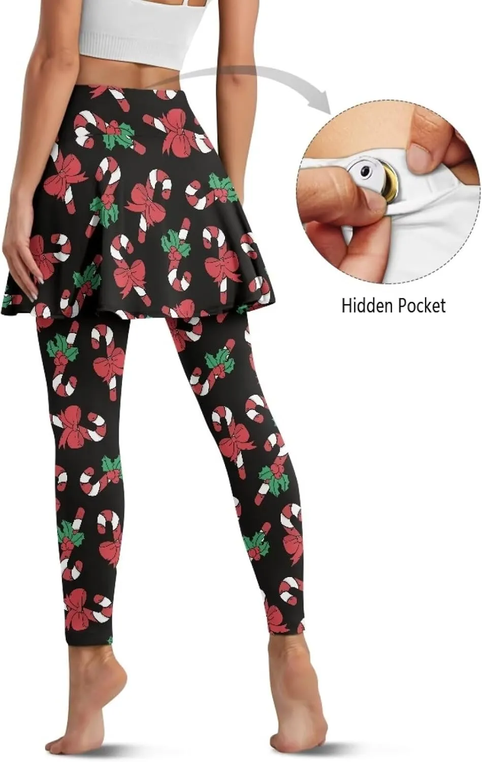 Women's Tennis Leggings with Skirts and Pockets - Soft, Comfortable Athletic Skirt with Leggings