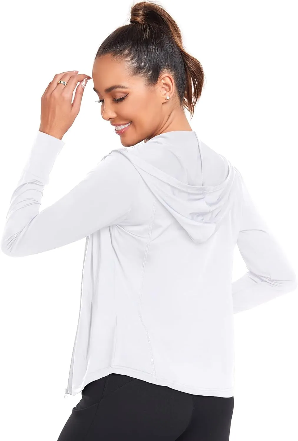 Womens UPF 50 Zip Up Hoodies Long Sleeve UV Sun Protection Shirts Lightweight Quick Dry Jackets Hiking Running Tops
