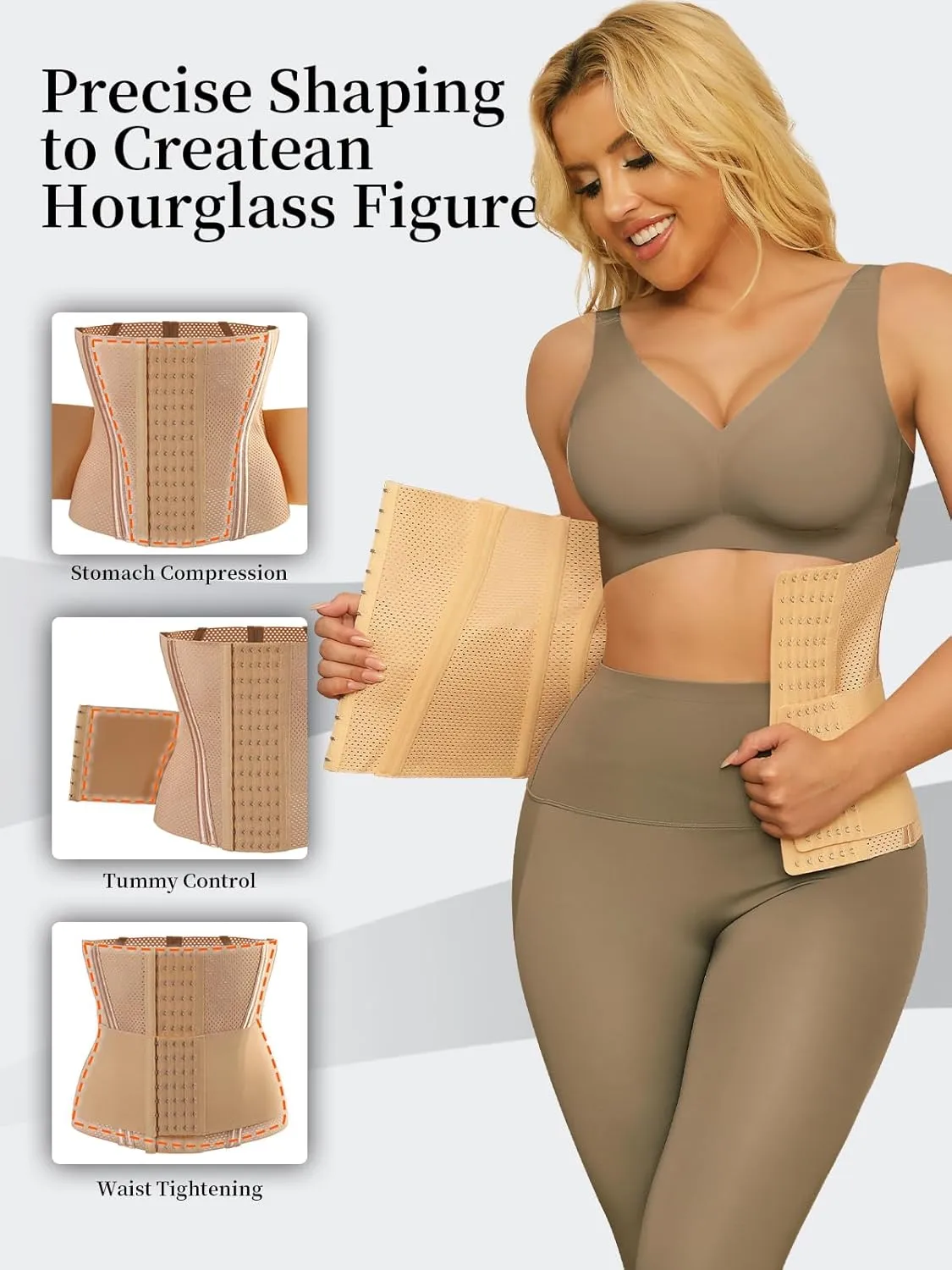 Womens Waist Trainer Corset Trimmer Tummy Control Body Shaper Breathable Slimming Workout Belt Shapewear