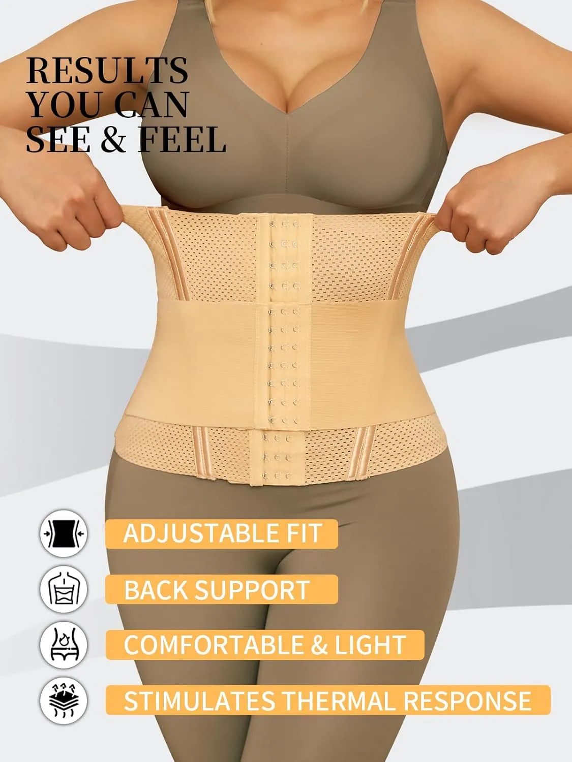Womens Waist Trainer Corset Trimmer Tummy Control Body Shaper Breathable Slimming Workout Belt Shapewear