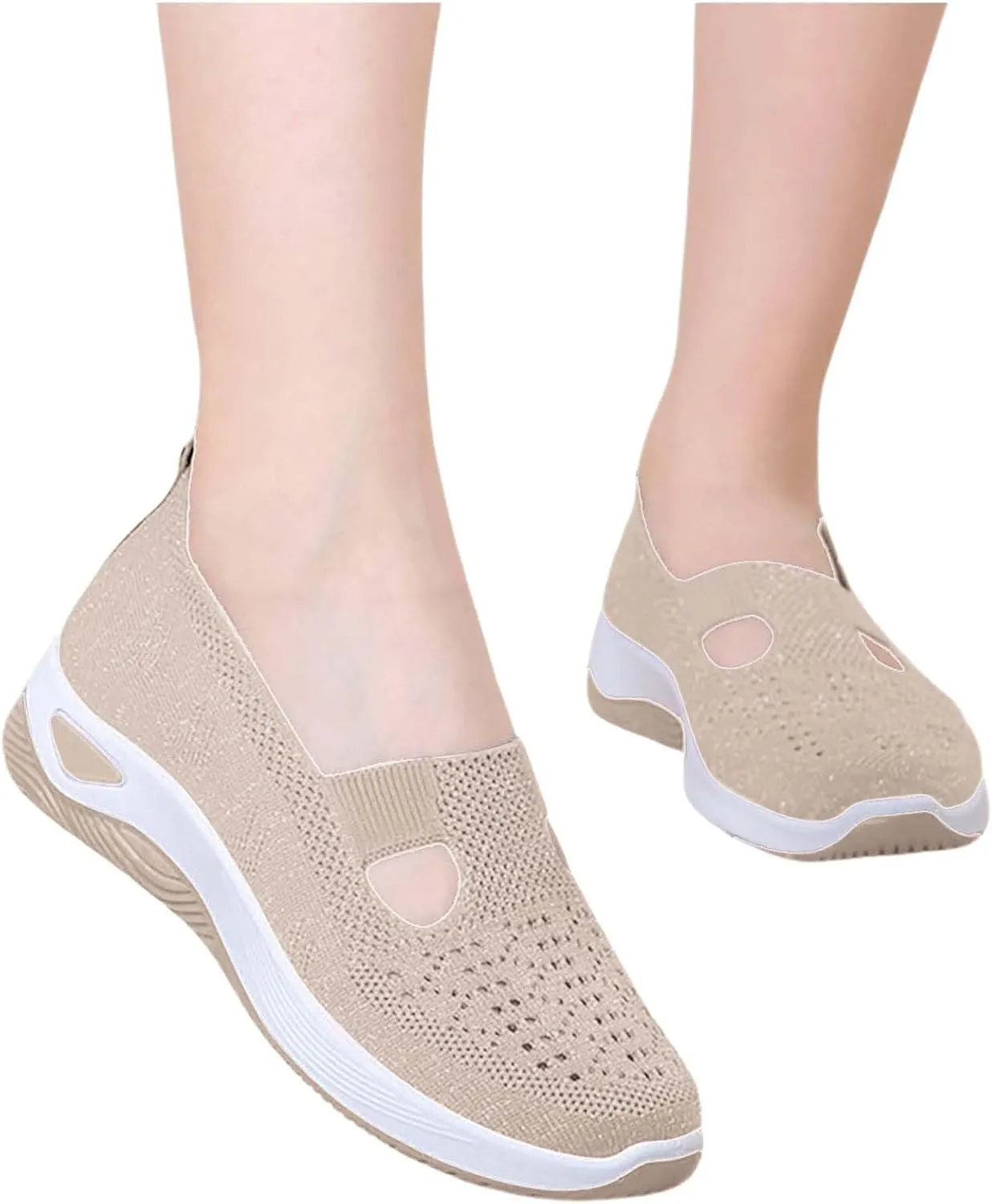 Womens Woven Orthopedic Walking Shoes Breathable Arch Support Sneakers for Heel Pain Relief Lightweight Anti Skid