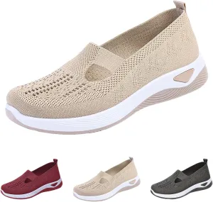 Womens Woven Orthopedic Walking Shoes Breathable Arch Support Sneakers for Heel Pain Relief Lightweight Anti Skid