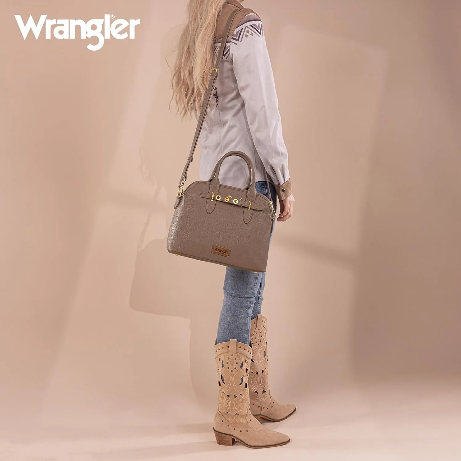 Wrangler Tote Bags for Women Medium Crossbody Purse for Ladies Soft Designer Top-handle Handbags